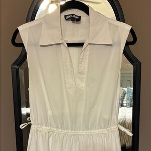 DKNY White Maxi Dress with Back Cutout Size Small